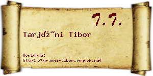 Tarjáni Tibor névjegykártya