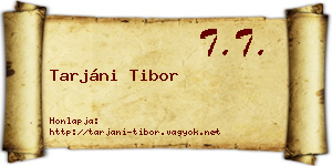 Tarjáni Tibor névjegykártya
